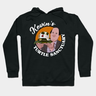 Kevin's Turtle Sanctuary (white text, distressed) Hoodie